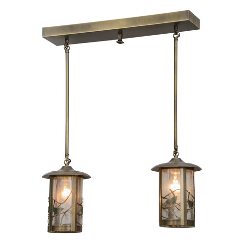 Meyda Lighting Rustic Lodge 2 Light Antique Brass Kitchen Island